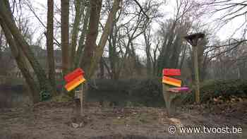 Dendermonde: Vandalen zagen regenboogbank doormidden en dumpen die in het water - TV Oost