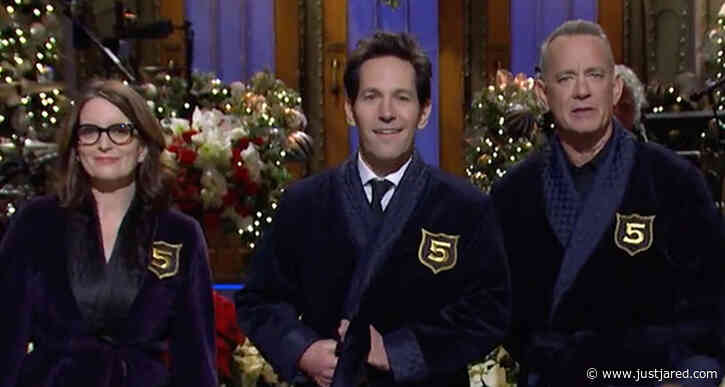 Paul Rudd is Inducted Into 'Five-Timers Club' on 'Saturday Night Live' by Tina Fey, Tom Hanks, & More - Watch!