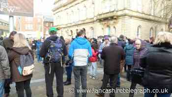 Hundreds protest against coronavirus measures in Blackburn