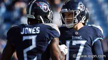 Titans WR Jones (hamstring) exits after first half