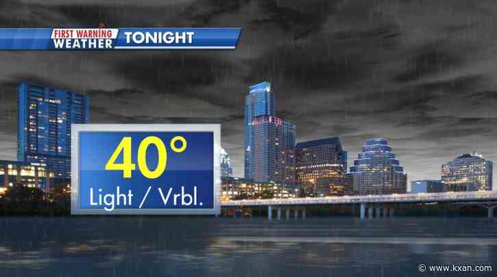 Chilly night with light rain showers