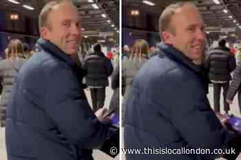 Hancock pictured without mask in North Greenwich station