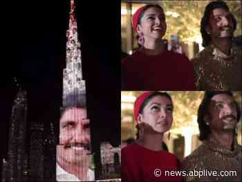 Ranveer Singh & Deepika Padukone Beam With Joy As '83' Trailer Lights Up Dubai's Burj Khalifa. Watch Video - ABP Live