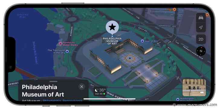 Apple's Updated 3D Maps With Custom Landmarks Available in Philadelphia
