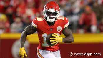 Sources: Chiefs WR Hill among 3 to COVID list