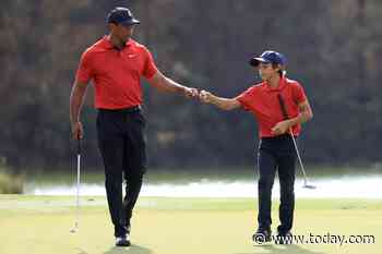 Tiger Woods returns to golf with 12-year-old son — and the similarities are uncanny