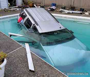 'Hold onto me': B.C. Mountie reflects on rescuing couple from car submerged in swimming pool