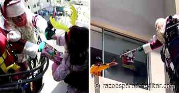 Papai Noel usa escada dos bombeiros para levar presentes a crianças internadas com Covid [VIDEO] - Razões Para Acreditar