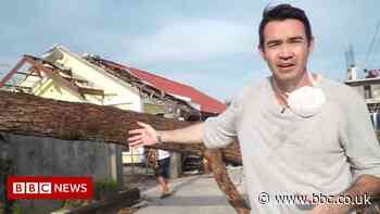 Super Typhoon Rai: BBC correspondent shows damage on Siargao Island
