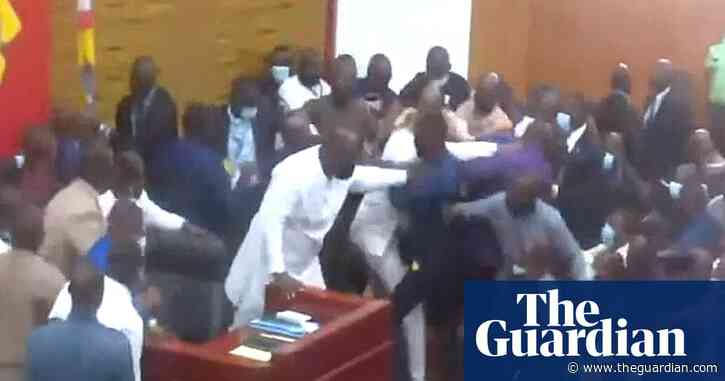 MPs throw punches in Ghana parliament over payment tax – video