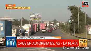 Caos de tránsito en la Autopista Buenos Aires - La Plata por un accidente vial - A24.com