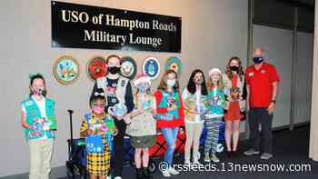 Girl Scouts, Boy Scouts donate holiday items to USO Hampton Roads