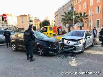Spectaculaire collision au beau milieu du carrefour Vallombrosa à Cannes