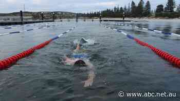 Finishing touches put on new shark barrier and lap swimming pontoon in WA
