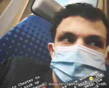 Coronation Street star Alex Bain says 'wear a mask' as he travels to meet model girlfriend