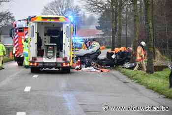 Wagen slipt en knalt tegen boom: man met zware verwondingen naar ziekenhuis