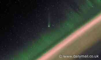 Comet Leonard shines amid the Northern Lights in Chinese satellite image