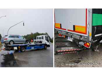 Automobilist naar ziekenhuis na knal tegen afslaande vrachtwagen - nieuwsblad.be