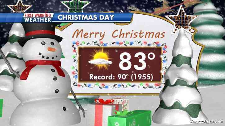 Second-warmest Christmas Day in your forecast