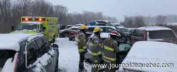 [PHOTOS] Grave accident sur l’A40, direction est, à Yamachiche
