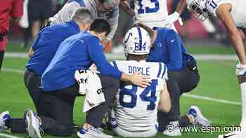 Colts TE Doyle exits with knee, ankle injuries