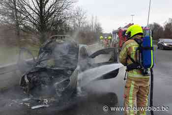 Auto brandt volledig uit op E313 in Geel