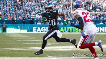Eagles RB Sanders has broken hand, out Sunday