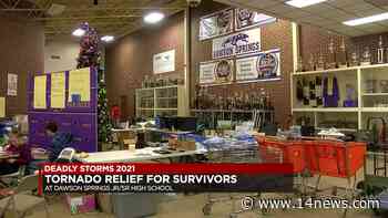 Dawson Springs High School serves as hub for tornado relief supplies - 14 News WFIE Evansville