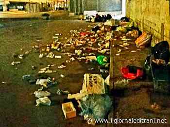 Trani, anche i vandali dei rifiuti: tappeto di immondizia davanti al Palaferrante - ilgiornaleditrani - Radio Bombo