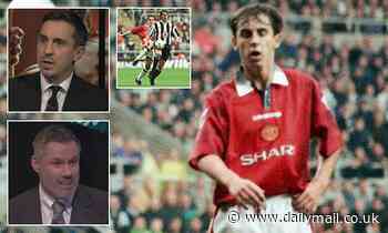 Manchester United: Jamie Carragher mocks Gary Neville for Hackney Marshes' miskick against Newcastle - Daily Mail