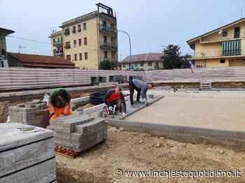 Frosinone, posa in opera di betonelle su marciapiedi e stalli al parcheggio dell'area ex Frasca | www.linchiestaquotidiano.it - L'Inchiesta Quotidiano OnLine