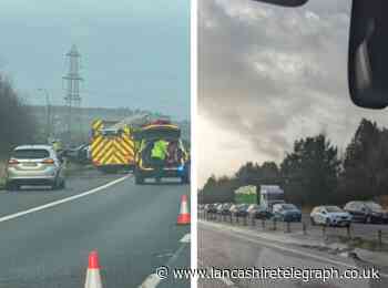 M65 crash brings traffic to a halt