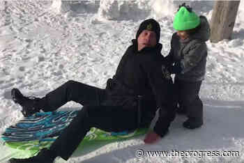 VIDEO: Abbotsford police officer hits the toboggan hill with the kids – Chilliwack Progress - Chilliwack Progress
