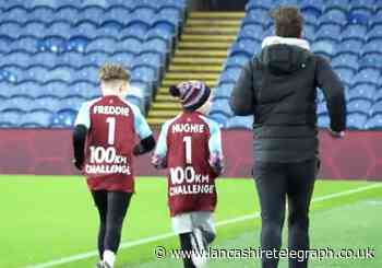 Freddie and Hughie start 100km challenge at Burnley's Turf Moor