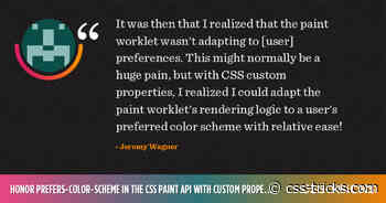 Honor prefers-color-scheme in the CSS Paint API with Custom Properties