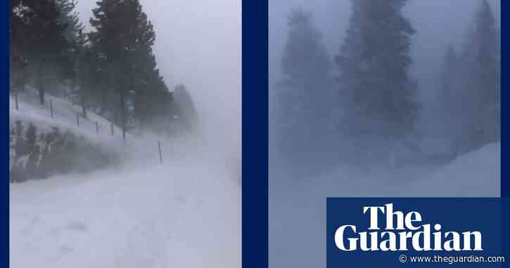 Winter storm creates blizzard conditions in central California – video