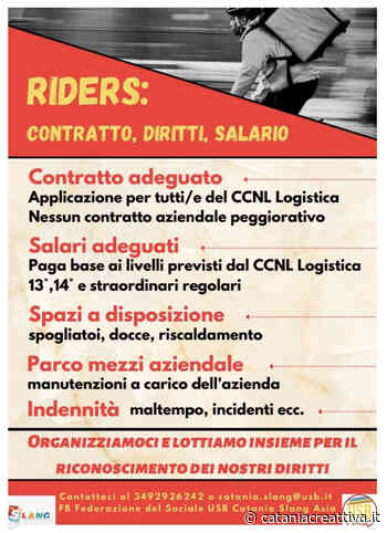 Catania. La sinistra di classe a fianco dei riders: “Sosteniamo la denuncia di SLANG USB” - Catania CreAttiva
