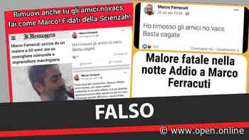 Come i No Vax hanno sfruttato il decesso di Marco Ferracuti, cascando nell’omonimia - Open