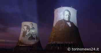 In Piemonte una speciale opera d'arte: i volti di Cavour e Tesla illuminano le torri dell'ex centrale termoelettrica FOTO - torinonews24.it