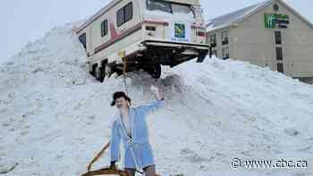 New Liskeard hotel drops Christmas Vacation RV in a snowbank - CBC.ca