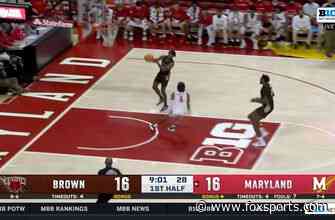 Kino Lily Jr. connects with Jaylan Gainey for impressive alley-oop as Brown stays competitive against Maryland