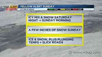 Yellow Alert: Wintry mix and snow Saturday night and Sunday