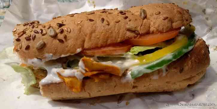 I tried Subway's new vegan chicken tikka sandwich — and I'd order it over the meat-based alternative anytime