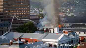 Fire burns South Africa's Parliament building in Cape Town