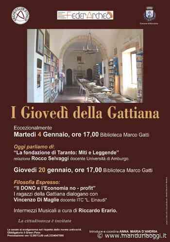 MANDURIA - Riprende martedì il ciclo di conferenze presso la biblioteca Marco Gatti - ManduriaOggi