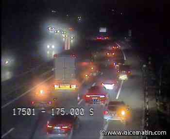 Des bouchons sur l'autoroute A8 après un accident au niveau du péage d'Antibes