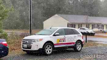 Snow fell across central North Carolina after morning of heavy rain, gusty wind