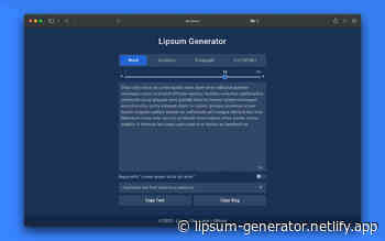Lipsum Generator - Generate lorem ipsum dummy text in a drop of a hat