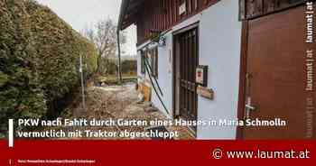 PKW nach Fahrt durch Garten eines Hauses in Maria Schmolln vermutlich mit Traktor abgeschleppt - laumat|at