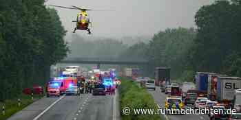 Unfall auf A1 bei Ascheberg: Rettungshubschrauber im Einsatz, beide Fahrtrichtungen gesperrt - Ruhr Nachrichten